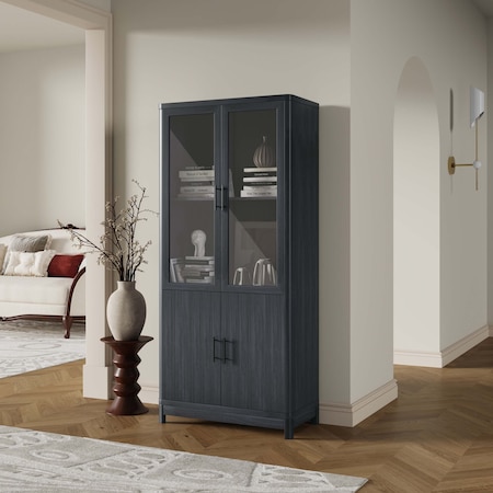 Manhattan Comfort Jodie Bookcase in Charcoal Grey BC001-GY